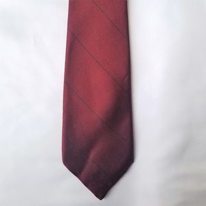 Christopher Hayes Maroon tie w/ thin black stripes